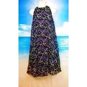 BLOOMING ROSE Womans BLACK PLEATED Sun Dress A frame Lightweight LINED size 8